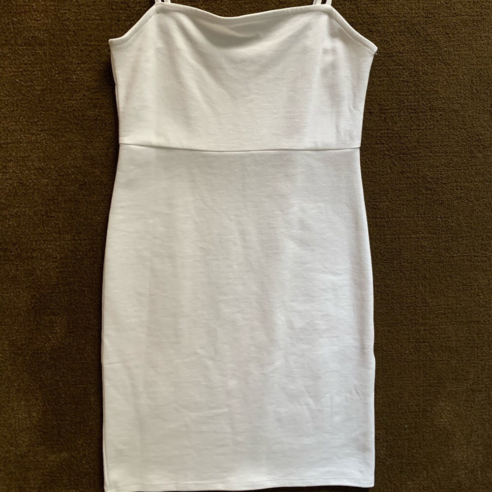 White bodycon mini dress